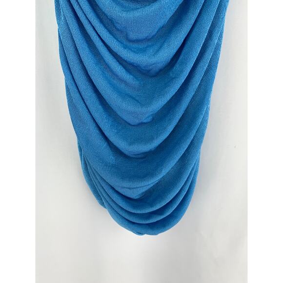 Lioness The Goddess Mini Ruched Dress Womens 8 One Shoulder Blue New Short - Picture 9 of 11